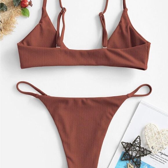 Ribbed O-Ring Bikini Bathing Suit - Picture 3 of 4